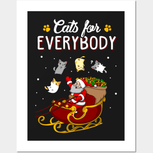 Cats For Everybody. Funny Christmas Sweatshirt for Cat Lovers. Posters and Art